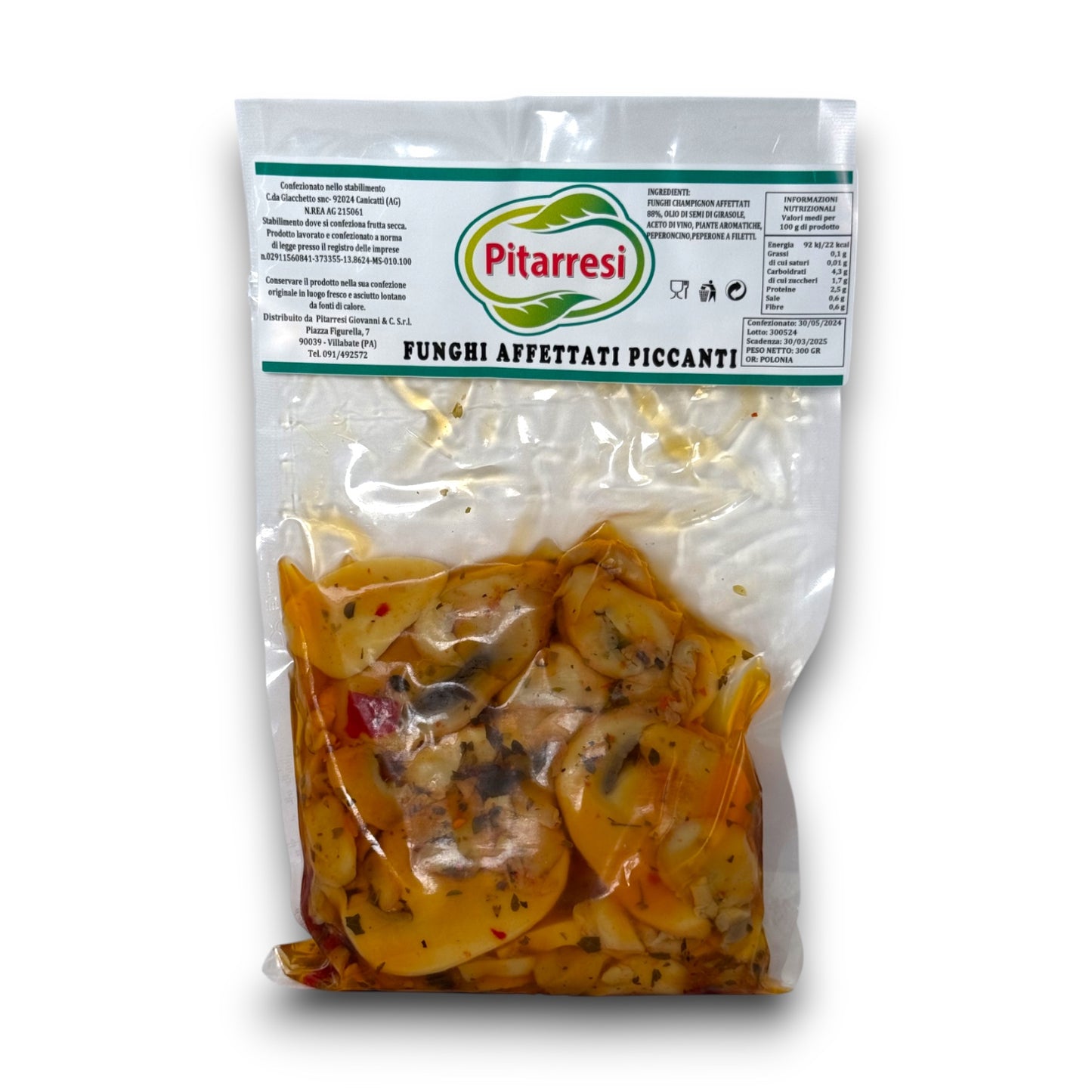 Funghi affettati piccanti