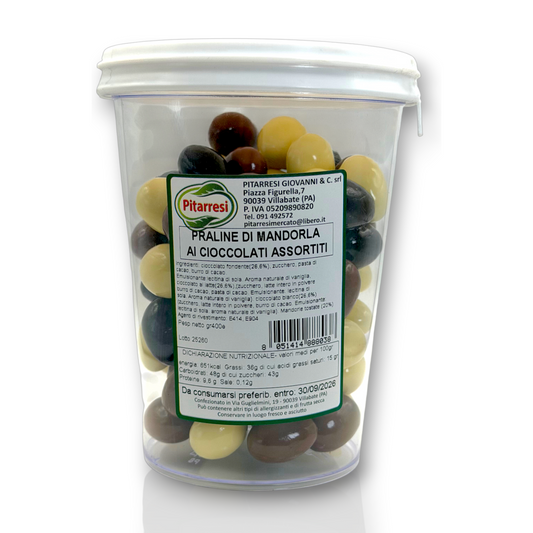 Praline di mandorla ai cioccolati assortiti